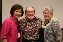 Sylvia Yuen with Governor Abercrombie and UH President Greenwood